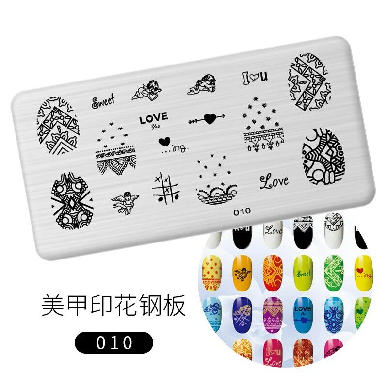 Placa de estampado para uñas, 1 piezas, 6x12, con logotipo de marca de lujo