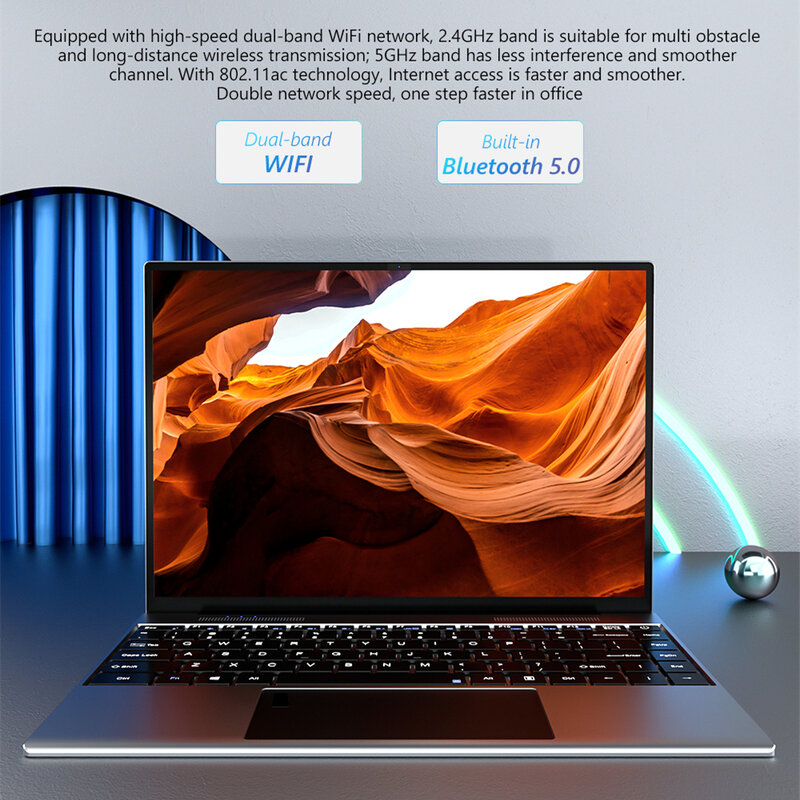 KUU All Metal 13.5 Inch 3K IPS Screen Intel Pentium Quad Core Laptop Fingerprint Lock Backlit  Win10 Student Office Notebook
