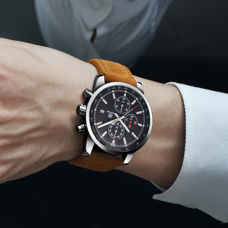 Benyar moda esporte cronógrafo mens relógios top marca de luxo relógio de quartzo reloj hombre saat relógio masculino hora relogio masculino