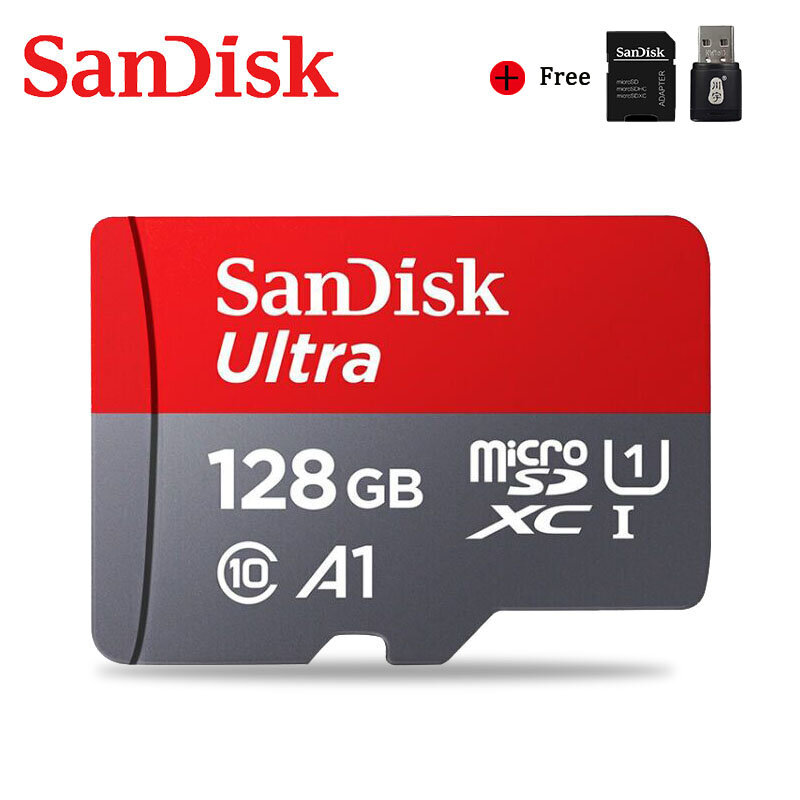 Sandisk ultra-cartão de memória micro sd c10, 16gb, 64gb, 32gb, 128gb, 200gb, 256gb, cartão de memória flash tf/sd para celular uav, gps