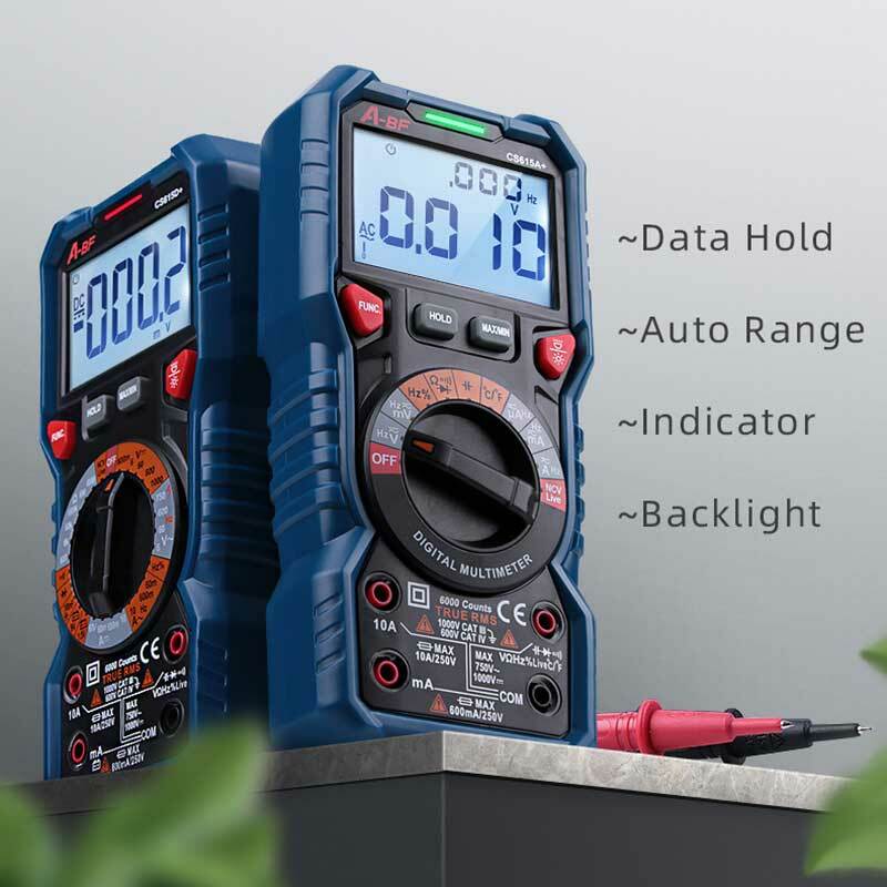 Multimeter Digital Rentang Otomatis Voltmeter Ammeter 《 A-BF CS615A +/CS615D + True RMS Cerdas Presisi Tinggi Anti-bakar
