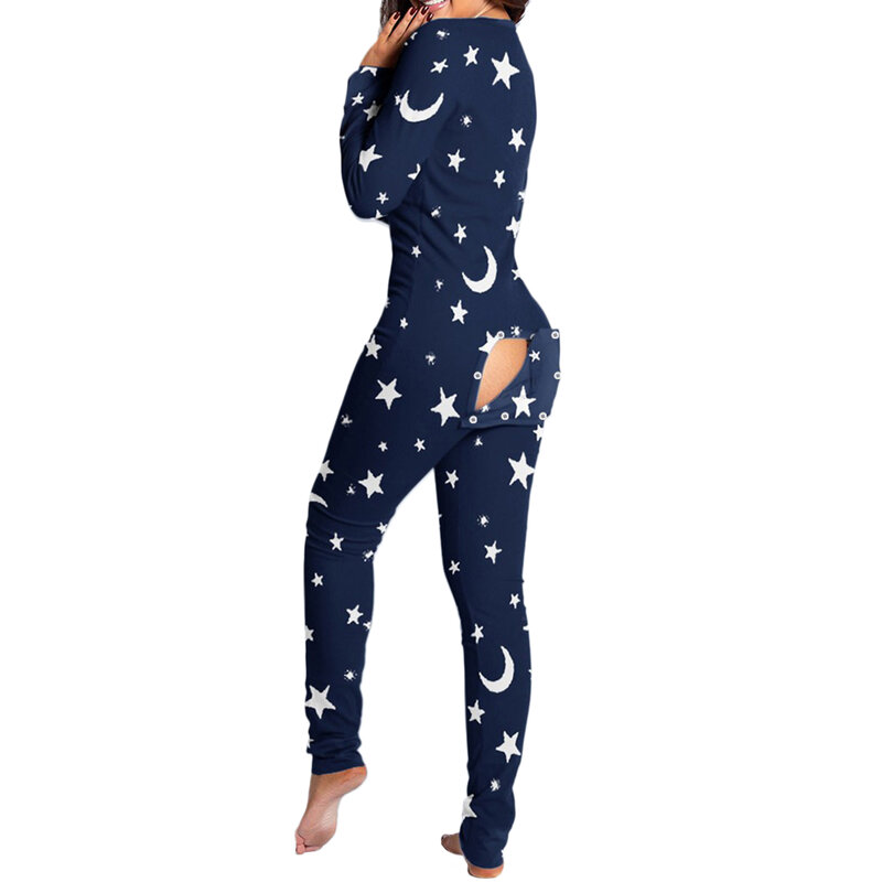 Пикантные Для женщин пижамы Комбинезоны на пуговицах спереди v-образный вырез Пижамный комбинезон для взрослых функциональный отворот на п...