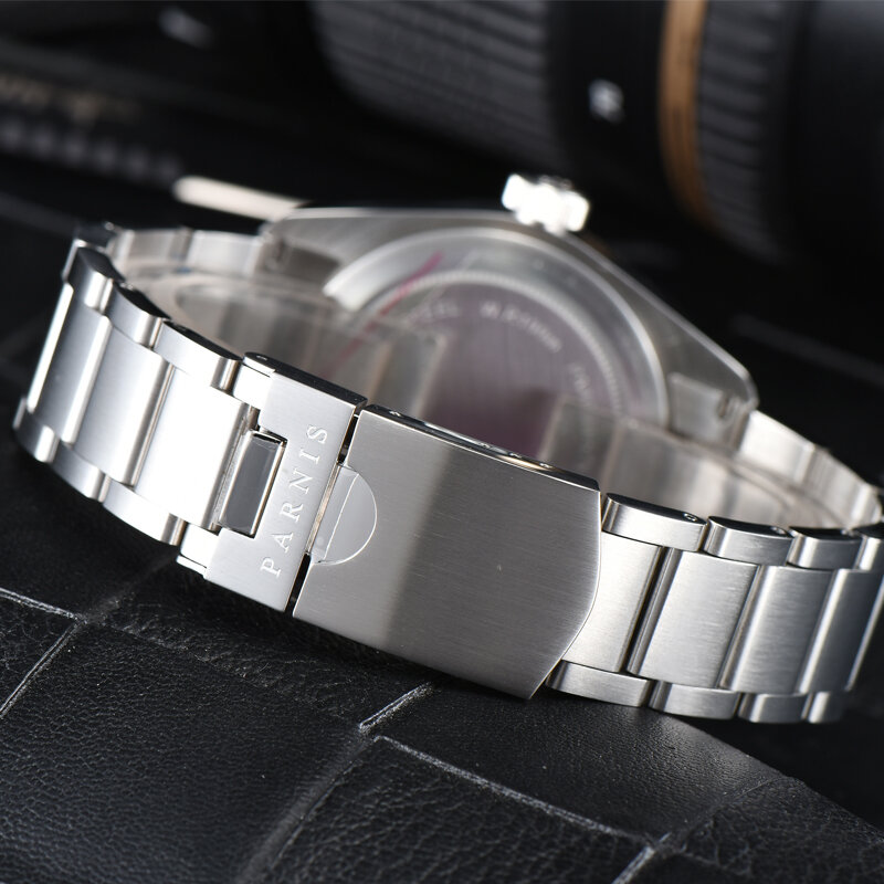 Parnis 41mm Red Bezel Automatic Mechanical Men's Watches Calendar 21 Jewel Luxury Watch Men montre automatique homme 2022 Gift