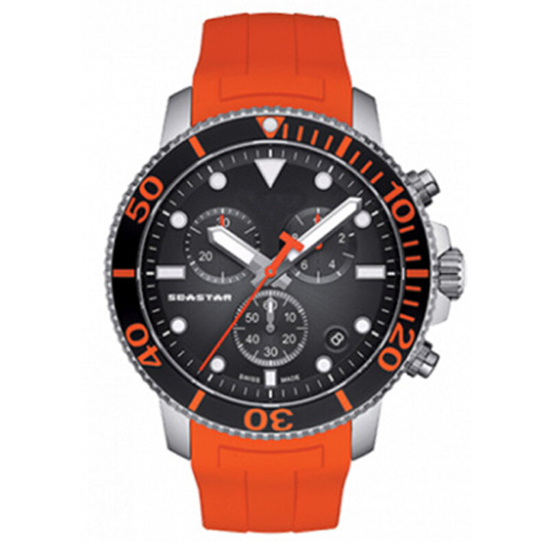 Waterdichte Quartz Horloge Seastar Mannen Sport T120417A Eta G10212 Uurwerk Rubberen Band T125617A Mode