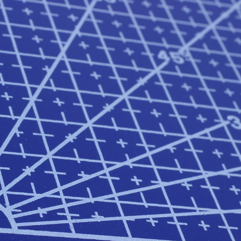 Tapis de découpe de lignes de grille A4 carte artisanale tissu carton en cuir 30*22cm bleu
