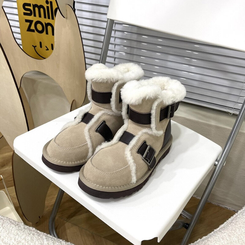 Женские шерстяные ботинки известного бренда, зимние ботинки со встроенным мехом, локомотивные модные зимние ботинки, новинка 2021