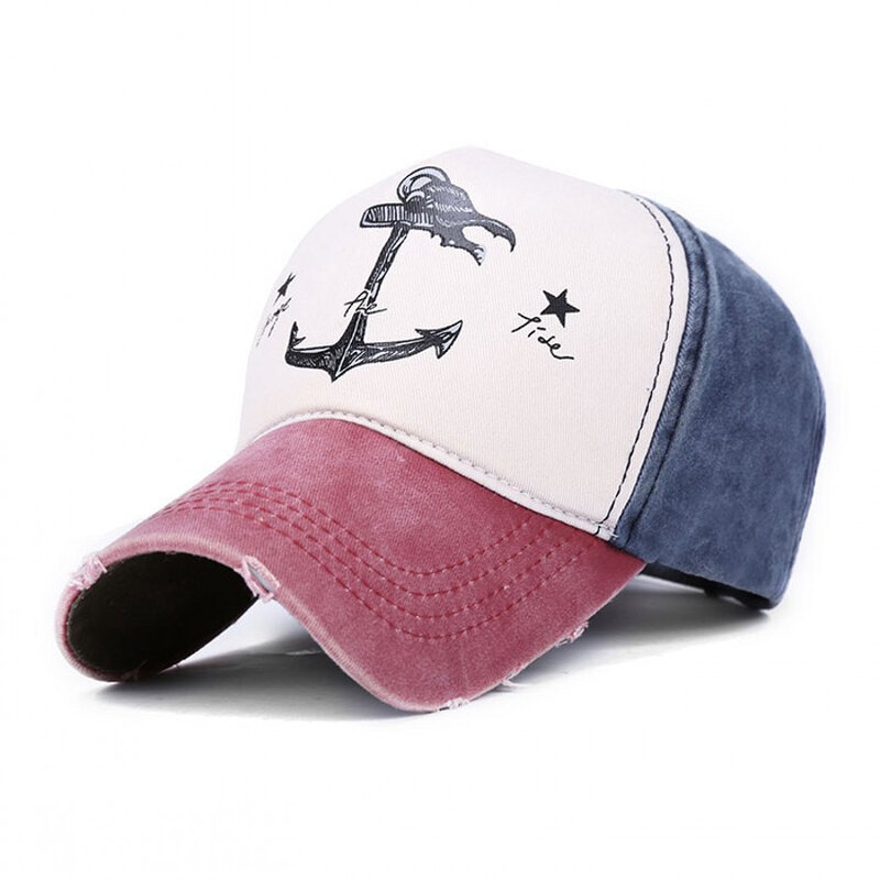 女性のためのレトロなスタイルの野球帽,帝国の出荷,印刷,調節可能な野球帽,アンカー,レインコート,ビーチギフト