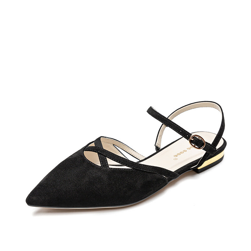 Quicheshoes-Sandalias de tacón cuadrado para mujer, zapatos de punta plana, suaves y elegantes, para verano, 2021