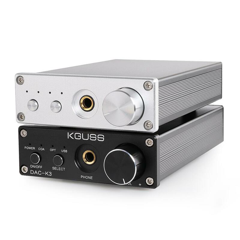 KGUSS DAC-K3 słuchawki DAC AMP Stereo 2.0 kanał w/ PC-USB optyczne koncentryczne wejście i wyjście RCA 6.35mm słuchawki, DC 12V, usa/ue