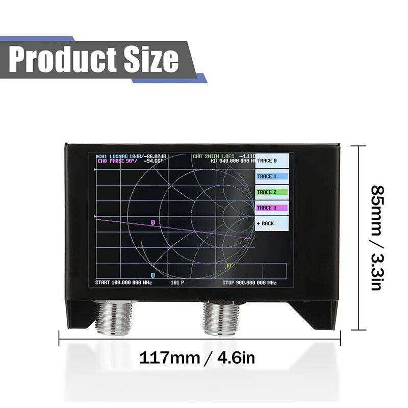 4 Inch Display SAA-2N Nanovna V2 3Ghz 2.2 Versie 3000Mah Batterij Vector Netwerk Analyzer Hf Vhf Uhf Antenne analyzer