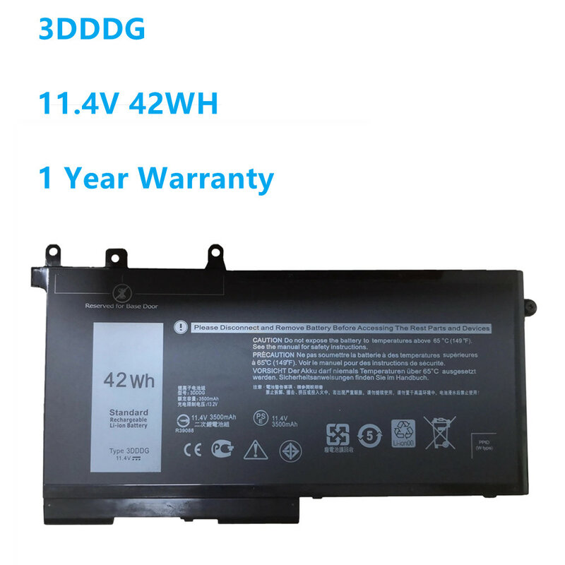 Novo 3dddg 03vc9y bateria do portátil para dell latitude e5280 e5480 série tablet 3dddg 11.4v 42wh