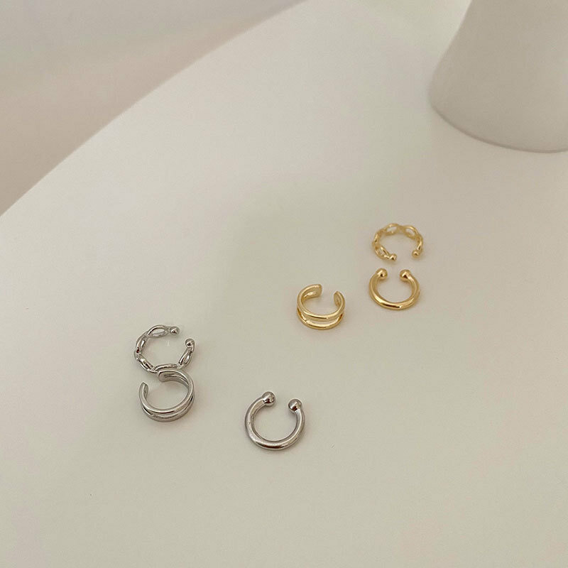 Boucles d'oreilles en or pour femmes, en acier inoxydable, faux Piercing, bijoux pour filles, 2/3 pièces