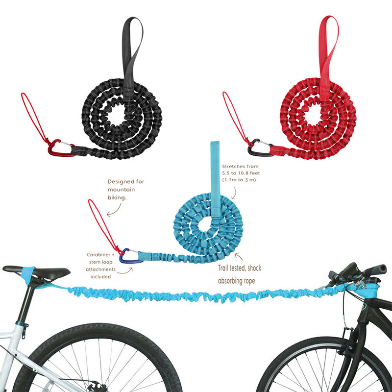 Cuerda de tracción para bicicleta para niños, correa de tracción elástica para exteriores, accesorios de absorción de impactos para bicicleta