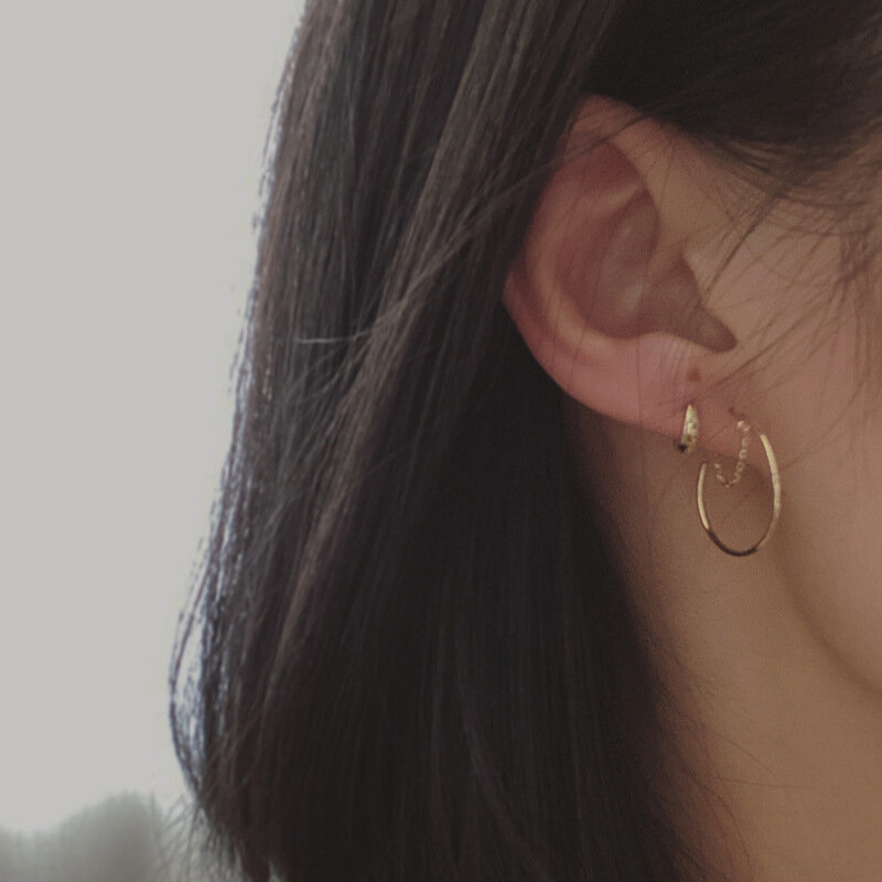 VENTFILLE – boucles d'oreilles rondes simples en argent Sterling 925 pour femmes, bijoux européens, plaqué or 14 carats, Punk Hip Hop, accessoires, petite amie