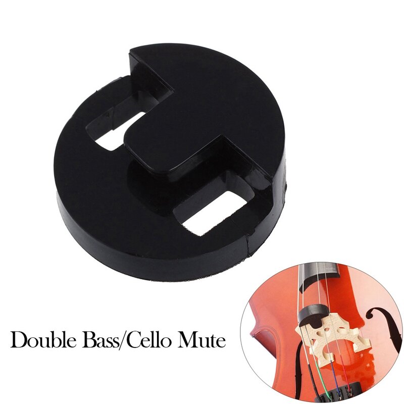2Pcs Professional CelloสีดำDouble HoleปิดเสียงรอบTourteสไตล์Cello Mute