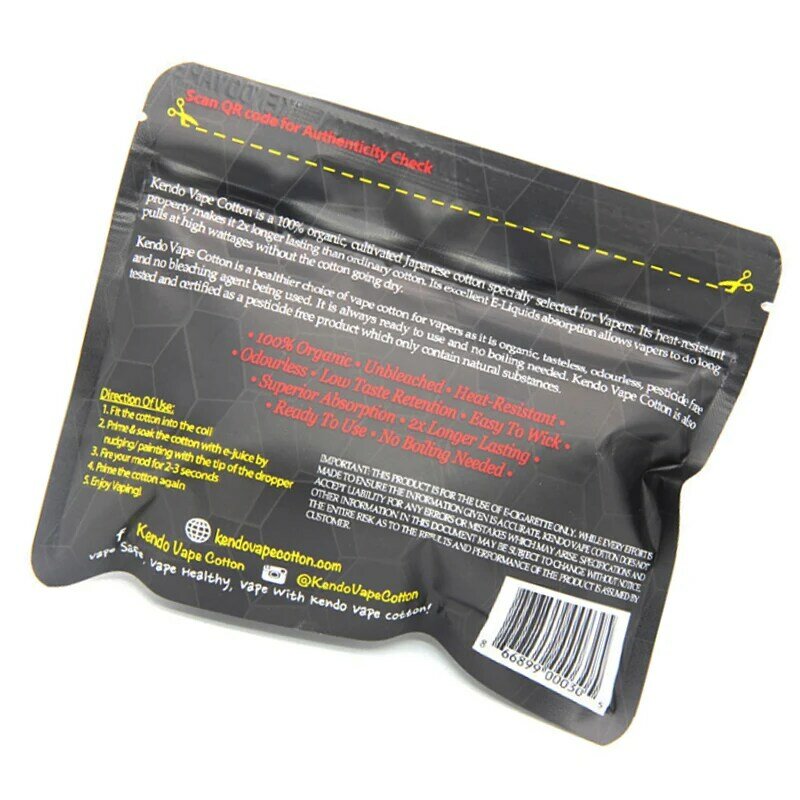Электронная сигарета Kendo Vape хлопок 100% японский нагревательный провод органический хлопок бекона для DIY RDA RBA атомайзер катушка фитиль