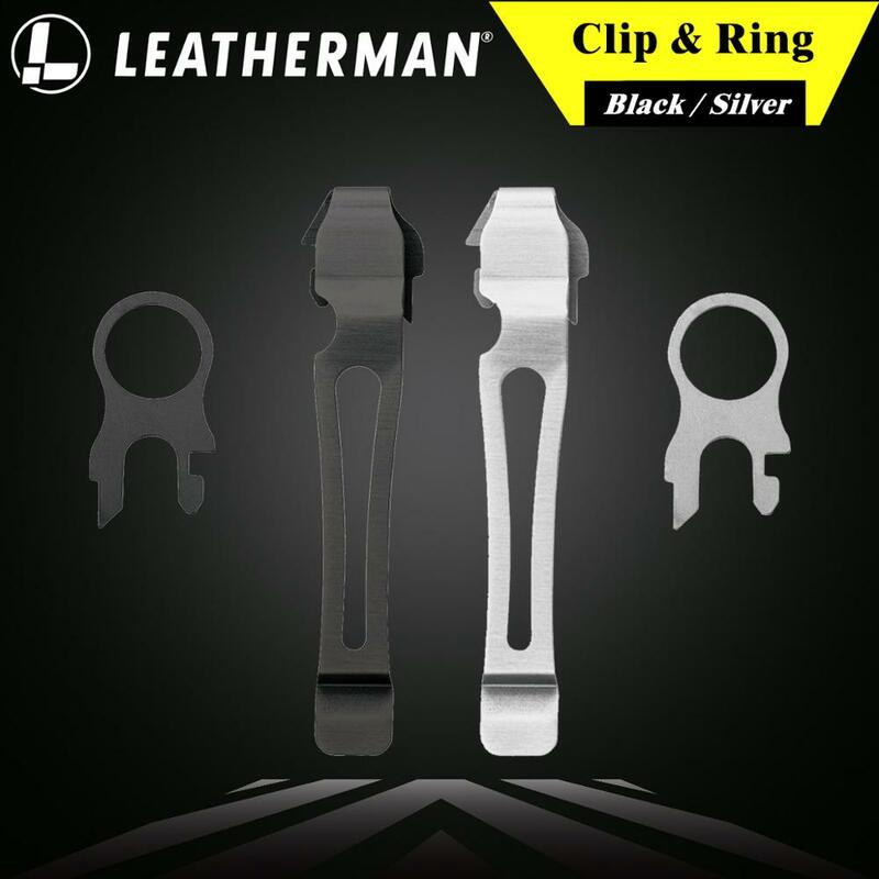 Leatherman-Clip de bolsillo de liberación rápida, anillo de cordón de plata/negro
