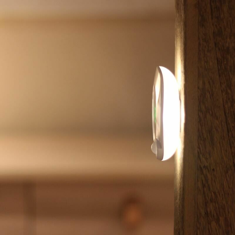 LED PIR Motion Sensor Night Light กับนาฬิกาสำหรับห้องนอนบันไดโคมไฟความสว่างแบตเตอรี่2สี