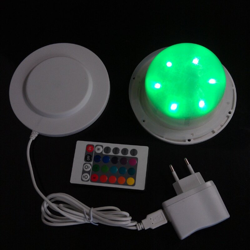 Inductif 120mm LED 6 pièces RGBW + 6 pièces lumières blanches/24 RGBW + 24 blanc 16 couleur changeante étanche IP68 LED Source d'éclairage Base de lampe