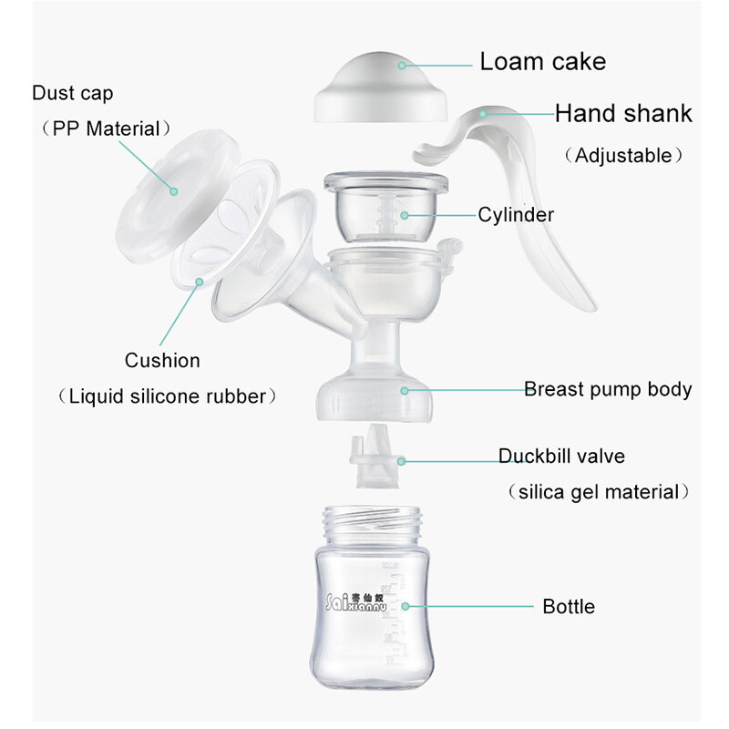 Manual da bomba de mama acessórios de vidro titular do coletor leite materno mamadeira do bebê puerperal amamentação seios bomba