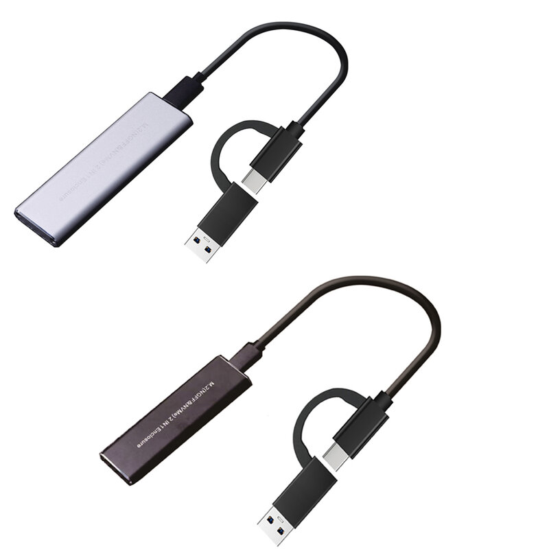 M.2 NVME SSD-USB 3.1 케이스, 10Gbps 듀얼 프로토콜 M2 NVMe 박스, PCIe NGFF SATA M2 NVMe 인클로저 어댑터 (M.2 SSD 용 OTG 포함)