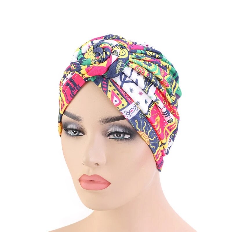 Moda muçulmana impresso hijab bonnet indiano árabe envoltório feminino cabeça cachecol turbante caps boêmio hijabs interno para boné pronto para usar
