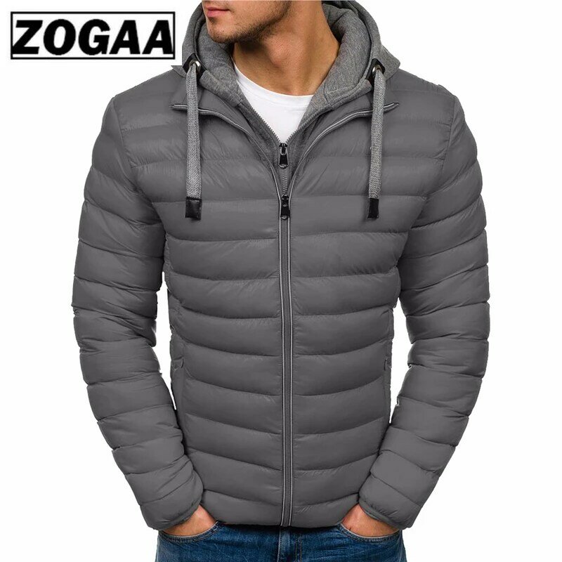ZOGAA-chaqueta con capucha para hombre, abrigo de algodón, chaqueta cálida, abrigos de moda, nueva marca, invierno, 2021