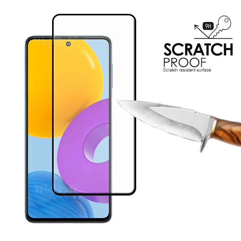 Protecteur d'écran, 4 en 1, en verre trempé 9H, pour Samsung Galaxy M52 5G