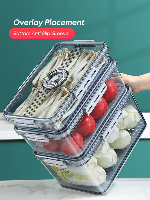 Joybos الغذاء تخزين الحاويات PET مانع تسرب ستابليكانز للمطبخ الثلاجة عالية السعة الطازجة البيض الخضار صندوق تخزين الفاكهة JX93