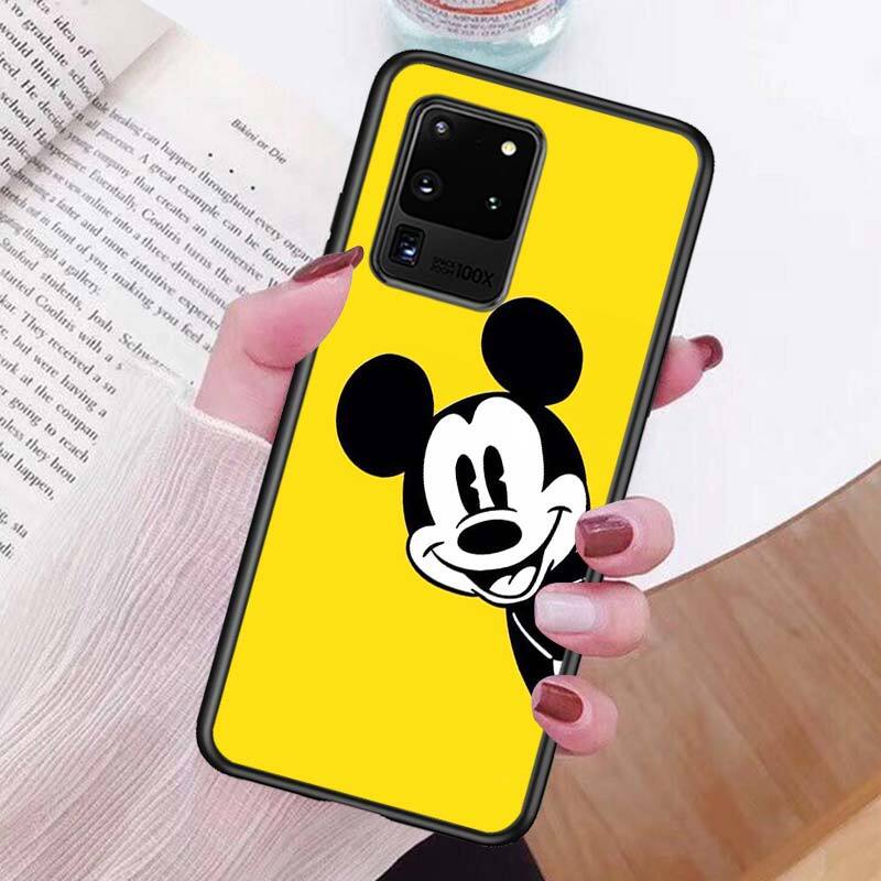 Disney Mickey Mouse Oswald para Samsung S20 FE Ultra Plus A91 A81 A71 A51 A41 A31 A21 A11 A72 A52 A42 A22 suave negro teléfono caso
