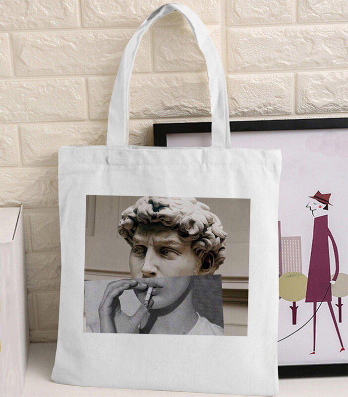 Tote bag en tissu motif peinture de Van Gogh pour femme, grand sac de courses à bandoulière imprimé graphique de célèbre tableau, style harajuku ulzzang, écologique