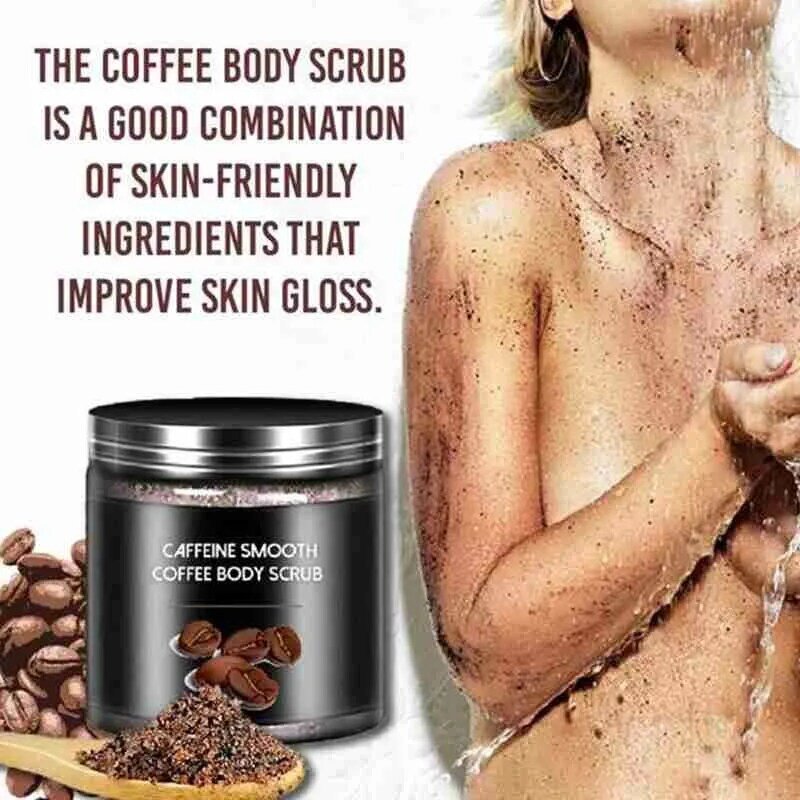 Koffie Scrub Body Scrub Crème Whitening Hydraterende Zee Dode Anti Cellulite Exfoliërende Behandeling Zout Huid Glad Acne G0U7
