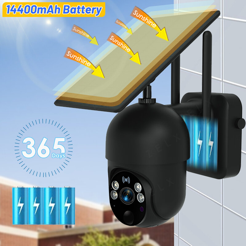 4G 보안 카메라 1080P 태양열 IP 카메라 WiFi CCTV 스마트 홈 모션 감지 비디오 감시 야간 투시경 야외 배터리