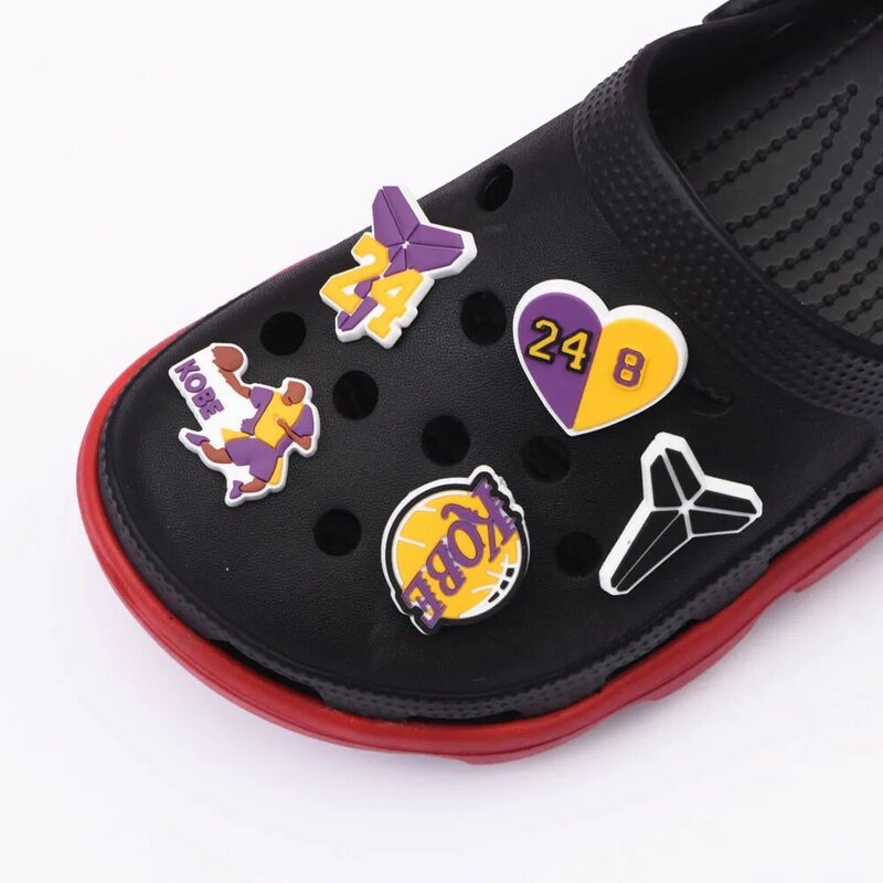 Single Sale Best Basketball Croc Charms For  Shoes Clog Shoes Accessories Decorations K -O -B -E JIBZ For Kids Gifts