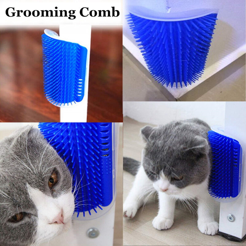 Escova de pente para gatos escova de canto massagem produtos para animais de estimação auto groomer escova de pente com catnip cat tickling pente escova