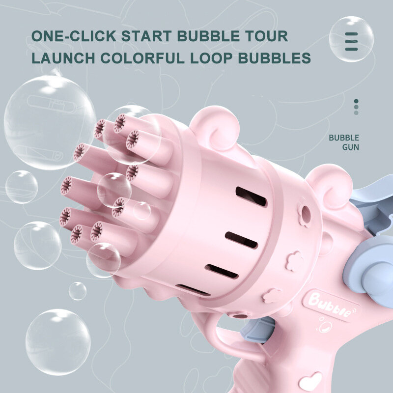 Pistolet à bulles électrique automatique pour enfants, jouets en plastique, Machine à bulles électrique 2 en 1