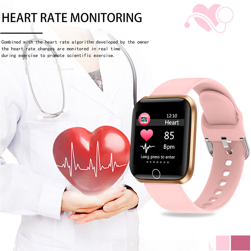 Reloj inteligente deportivo con pantalla a Color para mujer, nuevo accesorio de pulsera resistente al agua con seguimiento de actividad deportiva, control del ritmo cardíaco, 2021