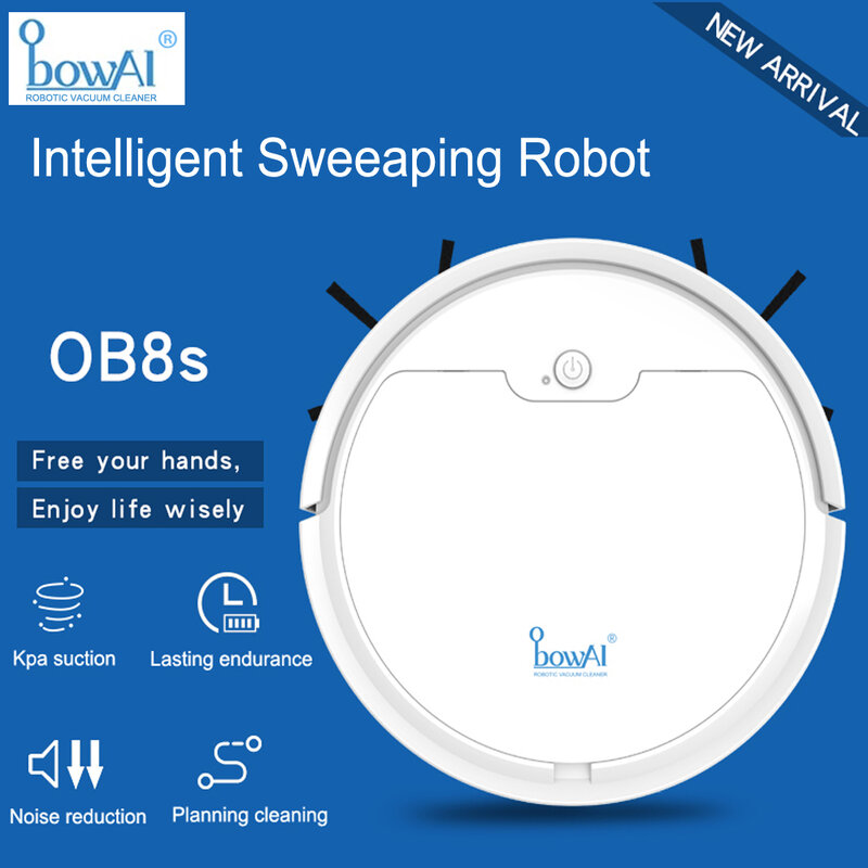Obowai-robô aspirador de pó inteligente com controle remoto, 2000pa, 2000mah, aplicativo de robótica, limpador sem fio, baixo ruído, para casa