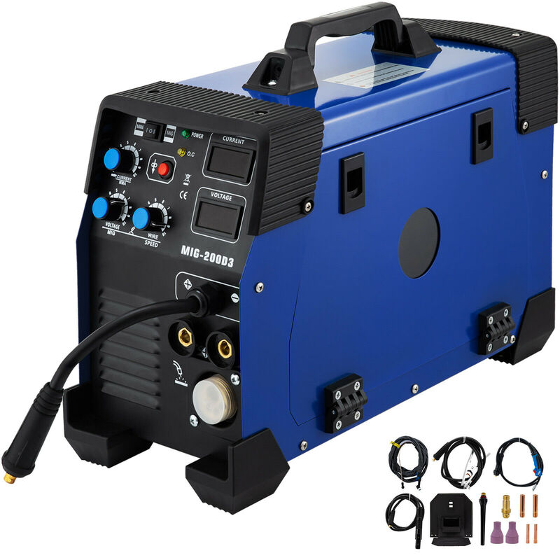 5 in 1 MIG / MAG / TIG / FLUX / MMA Inverter Aluminum Welder Semi-automatic Welding IGBT Combo Welding Machine Spot Welder 200A