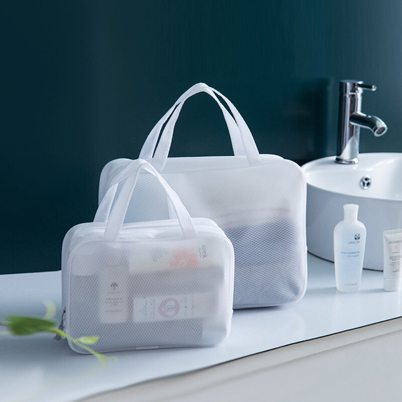 大容量の化粧品バッグ,シンプルな透明防水化粧バッグ,多機能防水化粧品収納バッグ