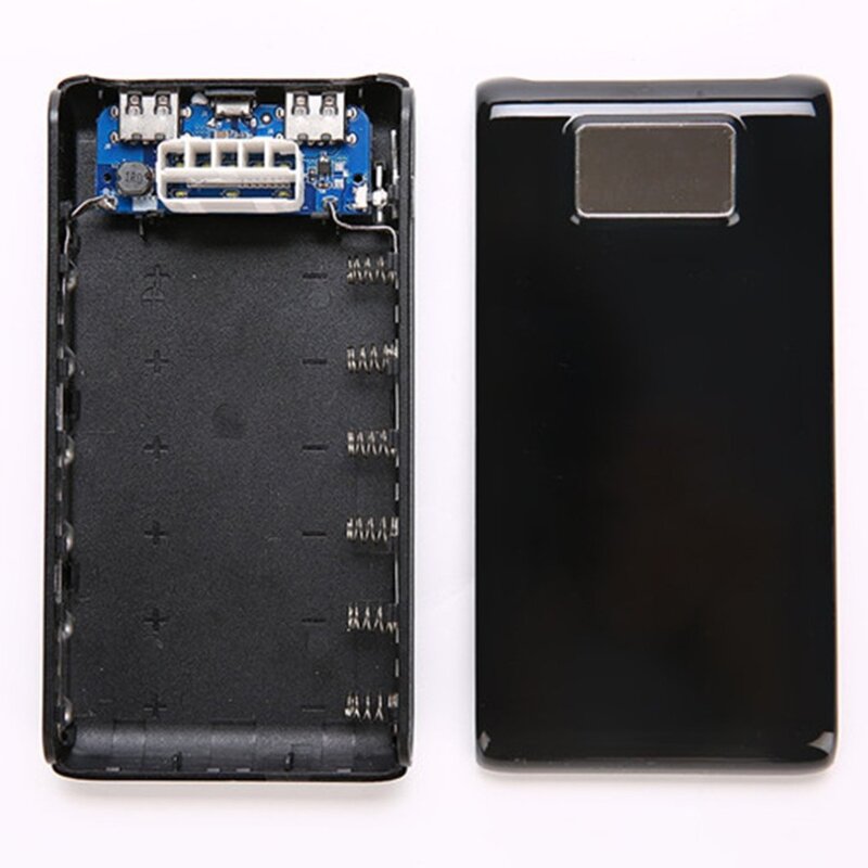 Free Welding Power Bank Shell LCD Screen Digital Display Power Bank Charger DIY Module Powered By 6x 18650 Battery(not include)