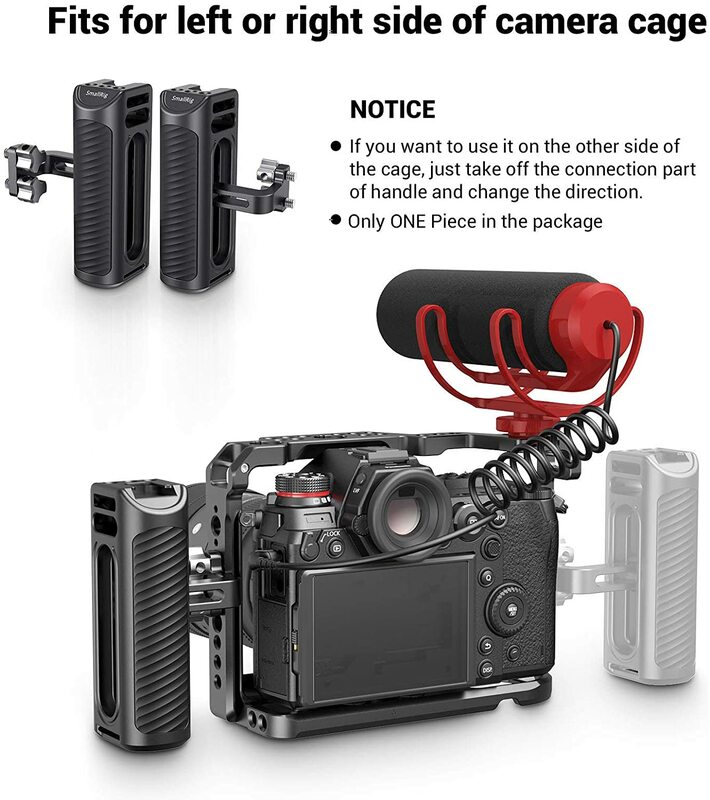SmallRig Kamera DSLR Pegangan Tangan Aluminium Pegangan Sisi Universal dengan Lubang Dudukan & Mikrofon Fr Sepatu Dingin Pilihan DIY 2425