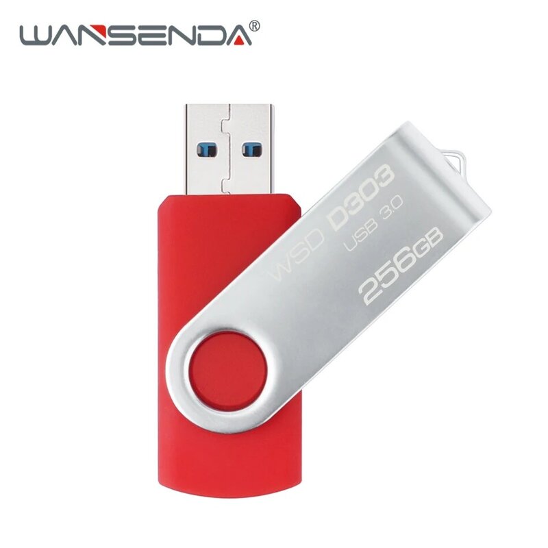 WANSENDA Rotasi USB Flash Drive 128GB Pen Drive 16GB 32GB 64GB 256GB Pendrive Penyimpanan Eksternal USB 3.0 Stik Memori Flash Disk
