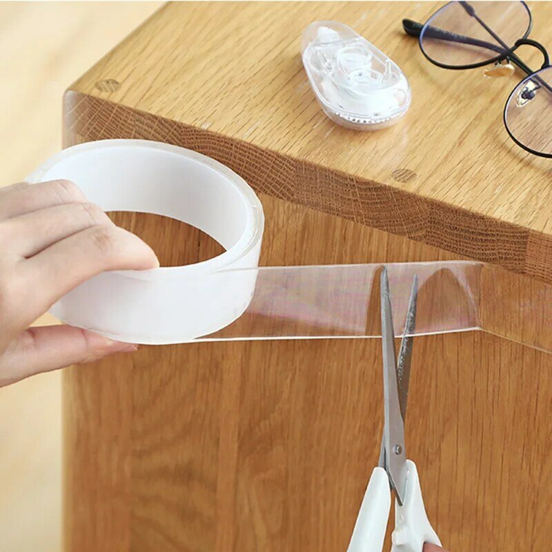 MICCK شفافة ماجيك نانو الشريط قابل للغسل قابلة لإعادة الاستخدام على الوجهين شريط لاصق لا أثر لصق للإزالة الغراء تنظيف المنزلية
