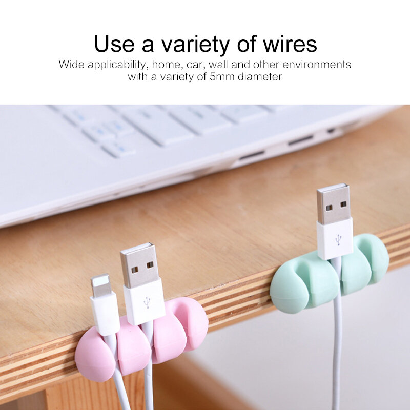 2 Pcs Cable Holders Charging Wire Cord Cable Holder Office Desktop Organizer clips Collector Tool Holder Headset Wire Wrap Cable