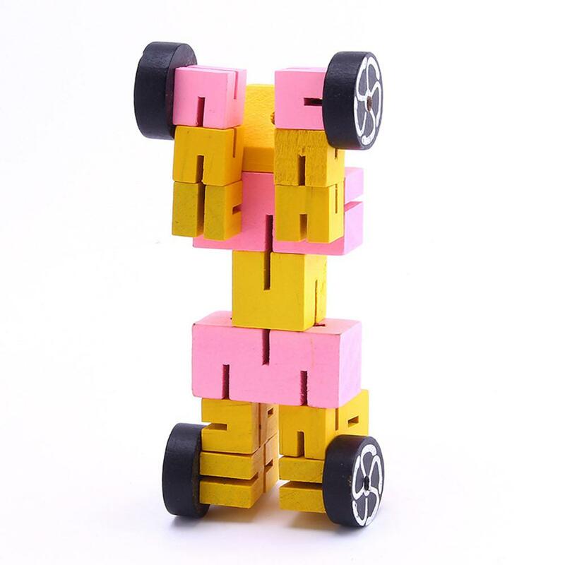 Kuulee Wooden Robot Children Puzzle Toy Develop Brain Children's Puzzle Hands-on Development Brain Toys