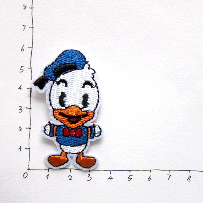 Caricatura linda cabeza de pato, decoración de Donald Disney, parches bordados para planchar, ropa, costura