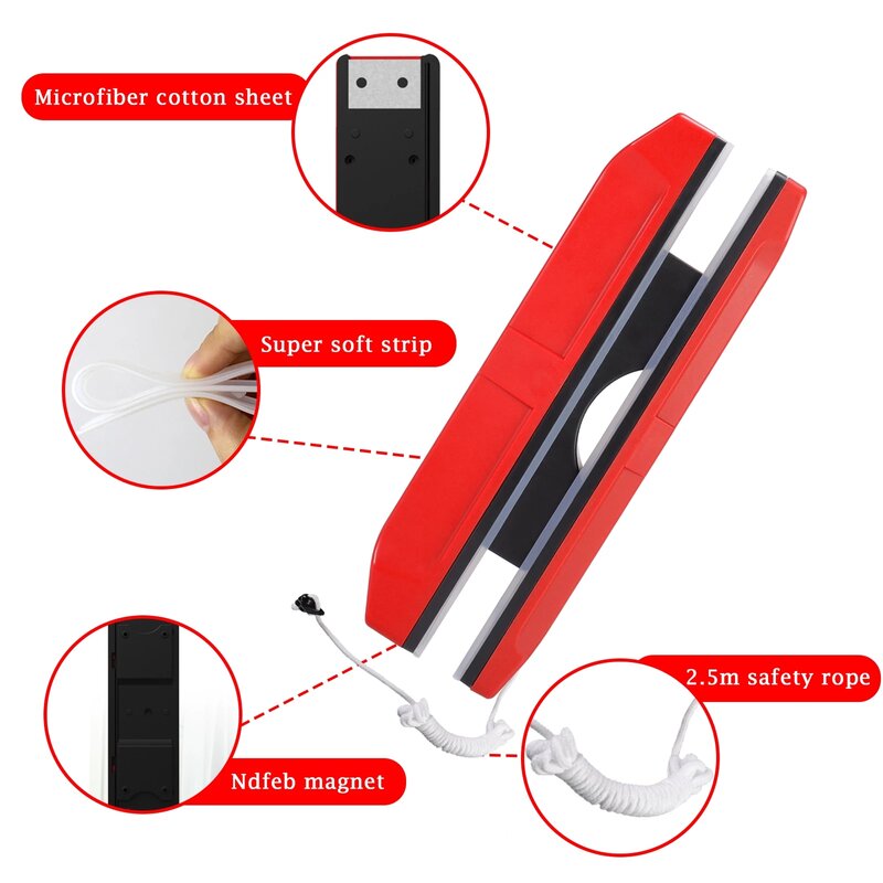 UNTIOR Magnetic Window Cleaner Portable Wipe Glass Cleaning Tools Household Glass Wiper for Double Side Window Cleaning Brush