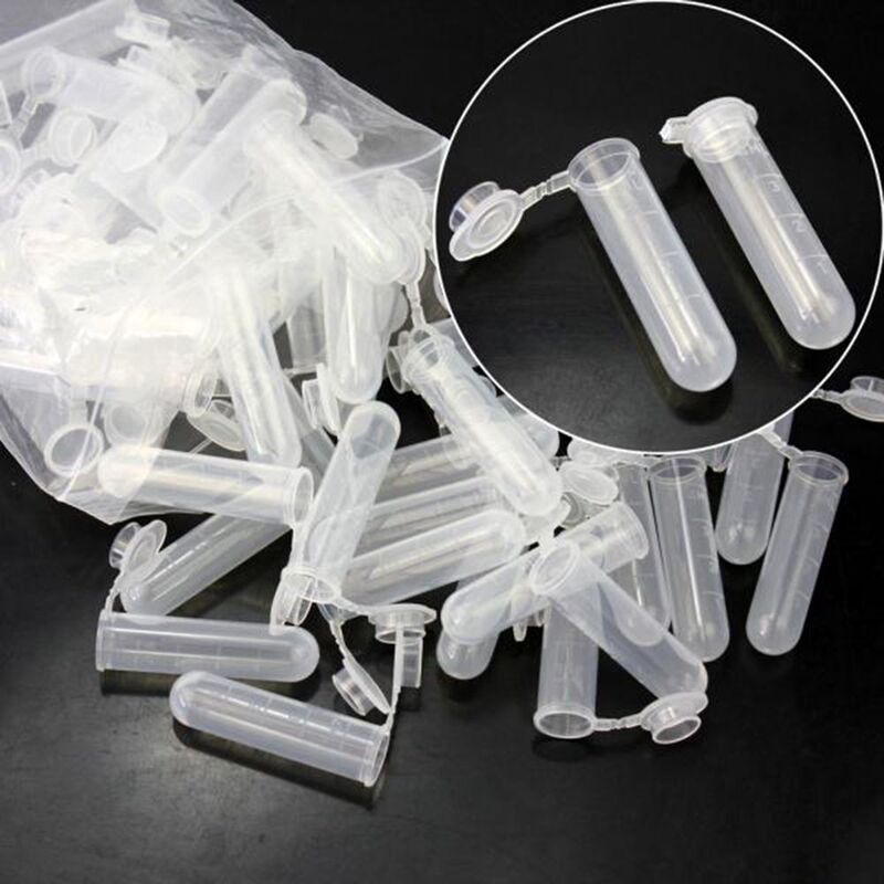 50 Stks/pak Plastic Flessen Multifunctionele Laboratorium 5Ml Duidelijke Buis Lege Sample Opslag Container School Lab Supplies