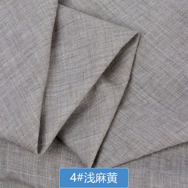 100X140Cm Warna Solid Katun Linen Kain Tipis Buatan Tangan Pakaian Gaun Bambu Slub DIY Gaun Jahit Latar Belakang Bahan Kerajinan